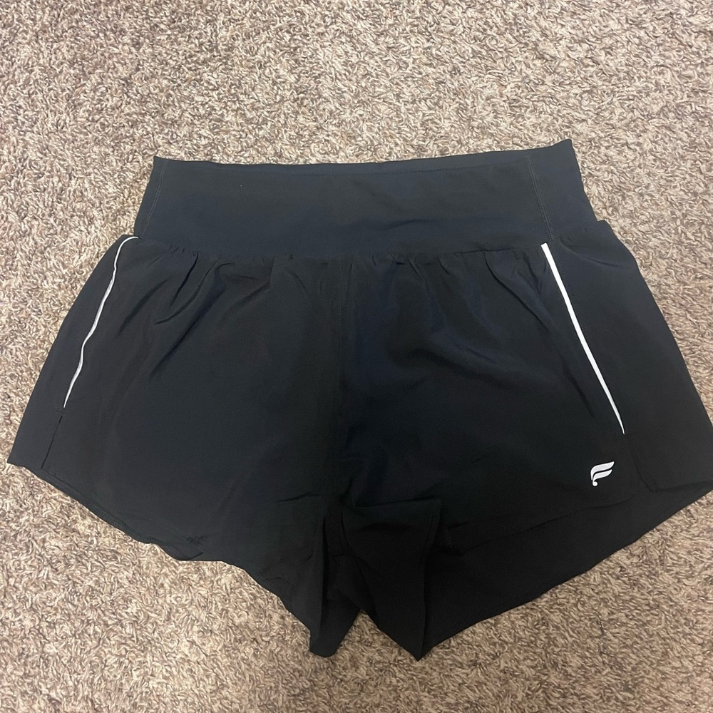 Fabletics Black Athletic Shorts with Elastic Waistband